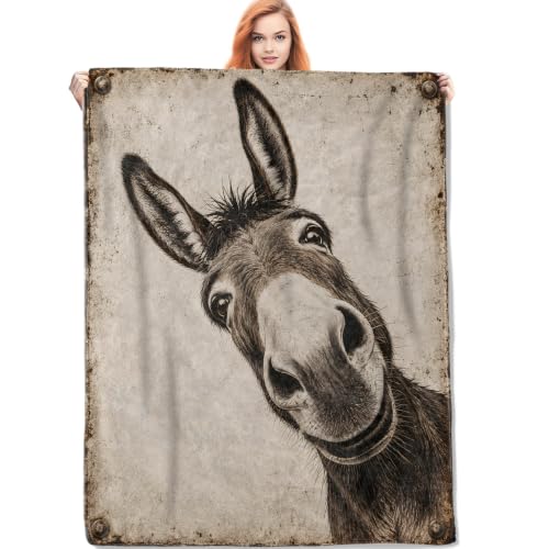 Funny Donkey Blanket Gifts for Women Kids - color: Donkey, size: 60"x80"