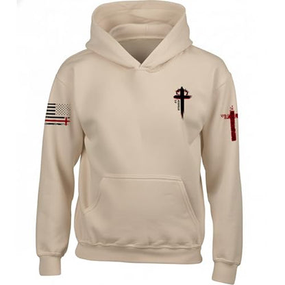 Custom Christian Hoodies for Men Women Faith Cross Jesus Hoodie Bible Religious Gifts Personalized Christmas - color: Sand, size: X-Large