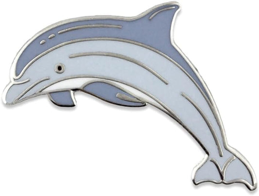 PinMart Ocean & Sea Animal Enamel Lapel Pins for Hats, Jackets & Bags - color: Blue Dolphin Nickel Plated, size: 1 Piece