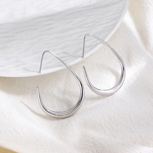 18K Gold Plated Hoop Earrings for Women, NICKEL-FREE & HYPOALLERGENIC, Timeless Jewelry Gift - color: gold-Circular Ring