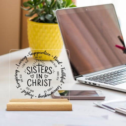 Secret Sister Gifts for Women Christian Acrylic Desk Sign - color: M60A02