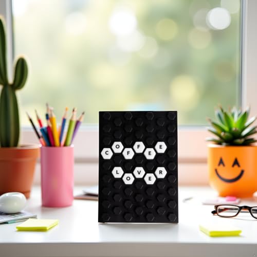 Pearhead Letterboard Composition Notebook, Customizable Silicone Cover Fidget Journal with Letters & Symbols, Lined Pages for Notes, School, Planning & Writing, Black & White - color: Black & White Letterboard Journal