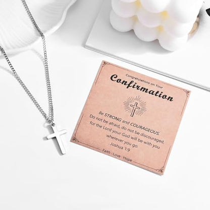 Leyung Baptism Confirmation First Holy Communion Christening Gifts for Boys - color: Confirmation