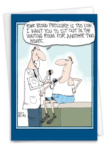 NobleWorks - Funny Get Well Greeting Card with 5 x 7 Inch Envelope (1 Card) Low Blood Pressure 4568 - style: Low Blood Pressure