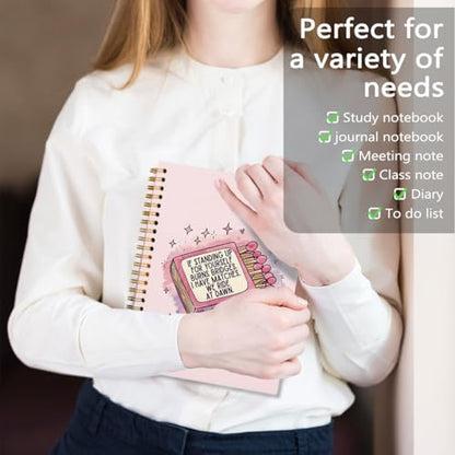 XHUM Pink Journal Notebooks, Motivational Inspirational Notebook Journal, Journaling Notebooks for Women Work School Supplies, Inspirational Gifts for Women, Mental Health Spiral Notebook 5.5x8.3 - color: Matchbox