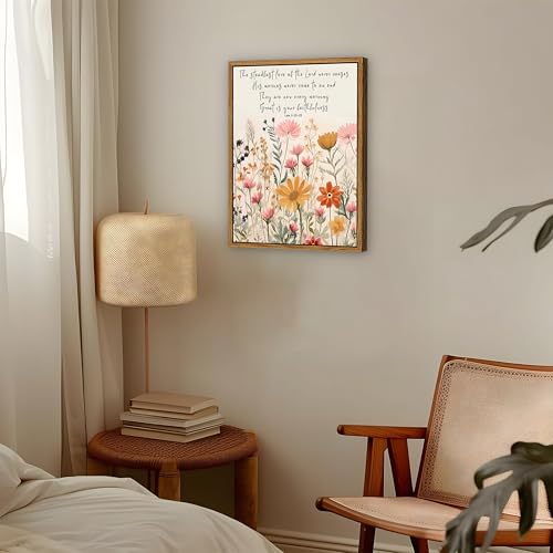Wildflower Serenity Prayer Wall Art Floating Framed 12x16 Inch - color: Lamentations-PS, size: 16"L x 12"W
