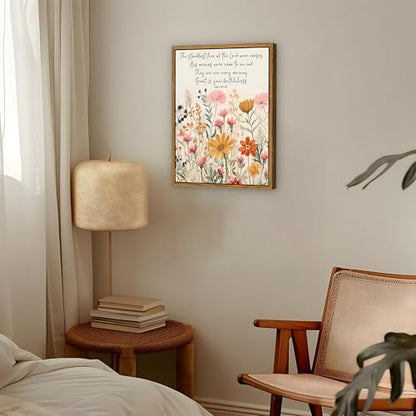 Wildflower Serenity Prayer Wall Art Floating Framed 12x16 Inch - color: Lamentations-PS, size: 16"L x 12"W