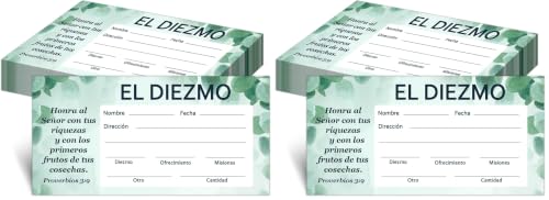 Spanish Tithes and Offering Envelopes for Church, 6.3 x 3.2 Inch Spanish Cash Envelopes for Tithes and Offerings,200 Counts in Total (Pack of 2) - size: 6.3 x 3.2 inches (Pack of 2)