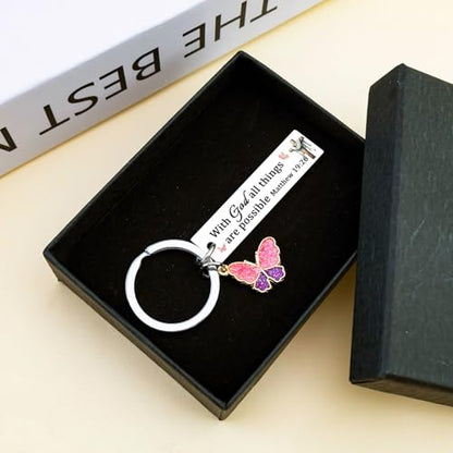 Inspirational Christian Gifts for Women Bible Verse Keychain