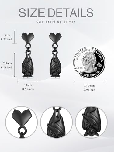 Dorunmo 925 Sterling Silver Dangle Drop Earrings for Women Holiday Earrings Hypoallergenic Halloween Christmas Jewelry Festival Gifts for Women - style: Halloween-Bat-05