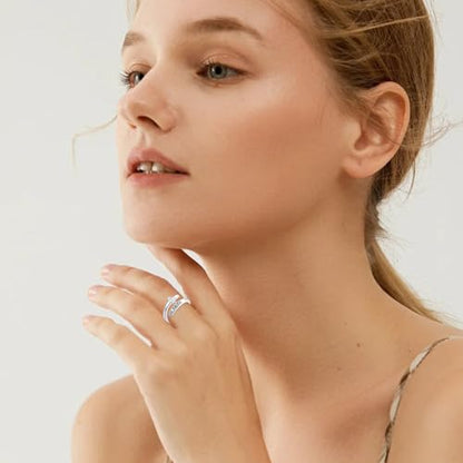Cross Faith Ring,Sterling Silver Adjustable Open Faith Cross Religious Ring Christian with "Faith Hope Love" Inspiring Incentive Jewerly Gifts for Women