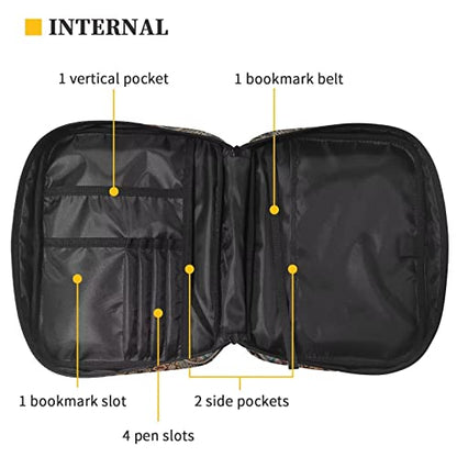 Suobstales Boho Paw Print Bible Cover Bible Case for Women Men Lightweight Carrying Book Cover Church Bag Bible Protective Bag with Handle and Zippered Pocket - color: Boho Paw
