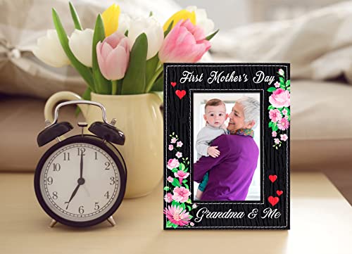 WaaHome Happy First Mothers Day Gifts for New Grandma - Grandma and Me First Mothers Day Picture Frame Gifts for First Time Grandma New Grandmother Nana To Be from Grandchildren - color: 4-First Time Grandma 4x6
