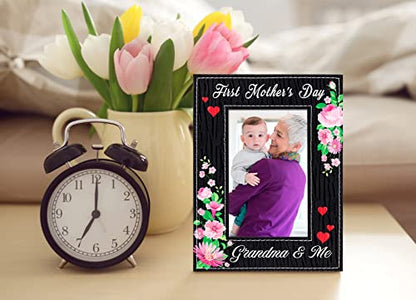 WaaHome Happy First Mothers Day Gifts for New Grandma - Grandma and Me First Mothers Day Picture Frame Gifts for First Time Grandma New Grandmother Nana To Be from Grandchildren - color: 4-First Time Grandma 4x6