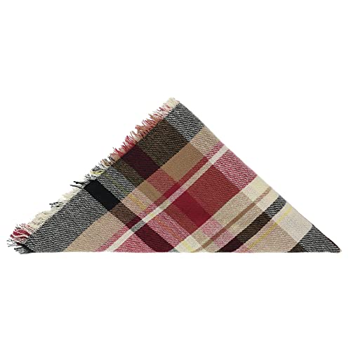 American Trends Scarfs for Women Winter Triangle Scarf Classic Plaid Warm Scarf Soft Scarves Knitted Wrap Shawl - color: Triangle Red & Beige & Black