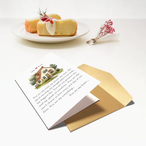 Chenive Wedding Anniversary Card for Husband Wife, Heartfelt Anniversary Card for Him Her, Sweet Valentines Day Cards Gifts for Men Women, My Love Poem Cards, You Are My Home - color: My Love Poem