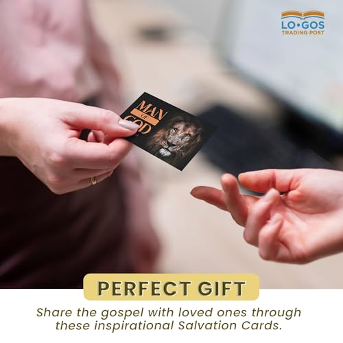 Pass It On Scripture Cards, Lion, Man of God 1 Timothy 6:11, Pack of 25 — Inspirational Bible Verse Wallet Cards, Devotional, Bible Study — Memorization, Small Christian Greetings for Encouragement - color: Man of God