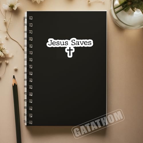 (3Pcs) Jesus Saves Cross Sticker Christian Religious Faith Stickers, Waterproof Vinyl Decals for Laptop Tumbler Water Bottle Scrapbook, 3" X 1.2" - color: Jesus Saves