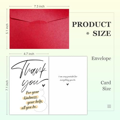 Thank You Cards with Envelopes, Appreciation Cards for Coworkers Friends - color: DXI#037