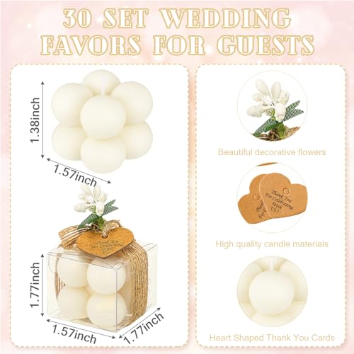 Mtlee 30 Sets Mini Bubble Candles Party Favors DIY Gift Set, Ivory - color: Ivory