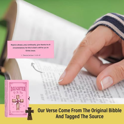 Personalized Daughter Bible Verse Box, 150 Prayer Cards, Custom Name with Keychain, Bible Verses With Wooden Box for Emotion, Inspirational Scriptures, Christian Bible Gifts for Women - color: Daughter Bible