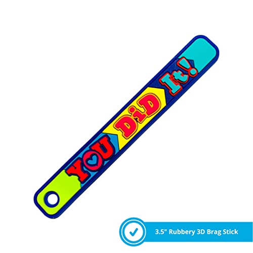 2024 School Field Day 25 Students Pack. Six Items per Student: 1- Ribbon, 1-2.25" Ribbon Topper Sticker, 1- Trophy Brag Tag, 1- Shoe Brag Tag, 1-3D Flexible Brag Stick, & 1- Purple Cable Ring - size: 25 Student Packs