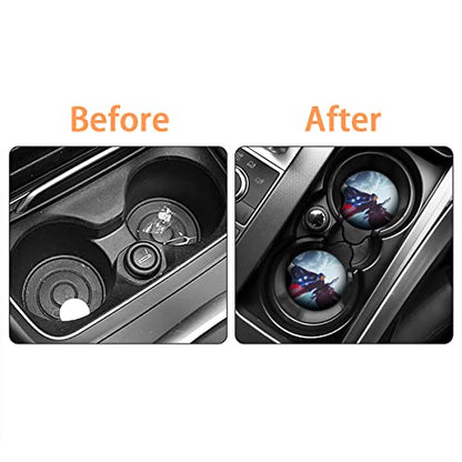 Moly Magnolia 2 Pack 2.75 Inch Car Cup Holder Coasters, Style G - color: Style G