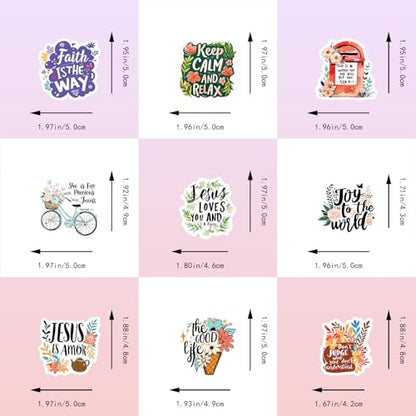 100Pcs Jesus Christian Stickers Pack.Waterproof Inspirational Bible Verses Stickers for Scrapbook Water Bottles Laptop Notebook,Christian Decals Gifts for Teens Adults - color: 100 - Bible Quotes