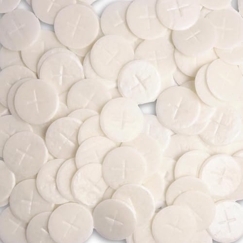Altar Bread 1 3/8" White Cross Design 200 Communion Hosts