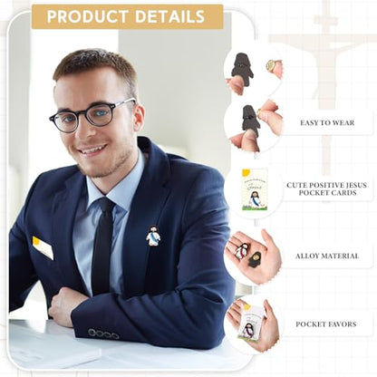 Landical 24 Set Jesus Pins Enamel with Cards,6 Colors + Classic Style - style: 6 Colors + Classic Style