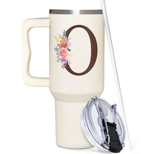 Personalized Gifts for Women, Customized Mother's Day, Birthday, Xmas Gift For Grandma, Mom, Wife, Friends, Sisters, Coworkers, Monogrammed Tumbler 40oz with Lid and Straw - color: O