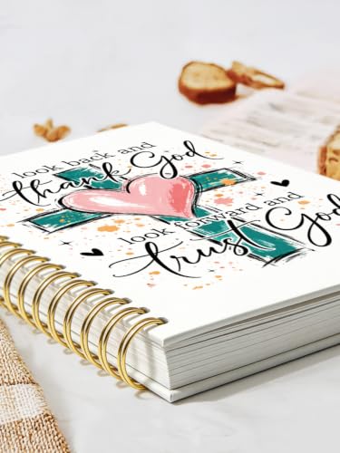 Christian Cross Bible Notebook,Prayer Journal for Women Teen Girls - color: look back and thank god