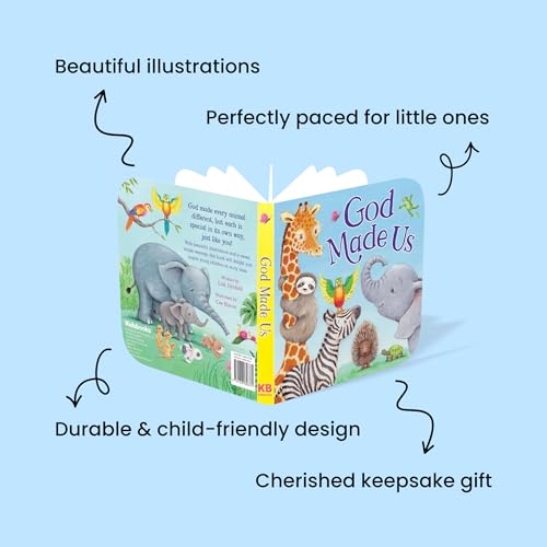 God Made Us – Christian Board Book for Kids | Faith-Based Story Celebrating God’s Love, Individuality & Creation | Touching Bedtime Story Picture Book for Toddlers | Baby & Baptism Gift