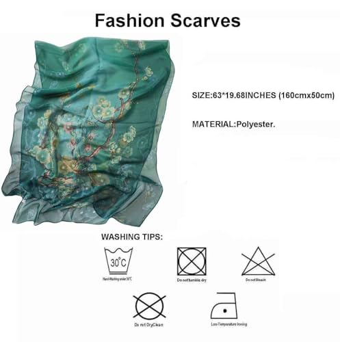 Pokeedioty Scarfs for Women Lightweight Scarves Elegant Floral Pattern Sheer Scarfs Shawls Wraps - color: Yh-113