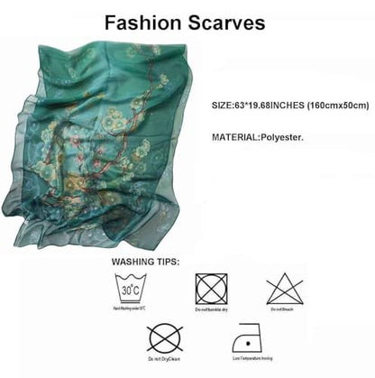 Pokeedioty Scarfs for Women Lightweight Scarves Elegant Floral Pattern Sheer Scarfs Shawls Wraps - color: Yh-113