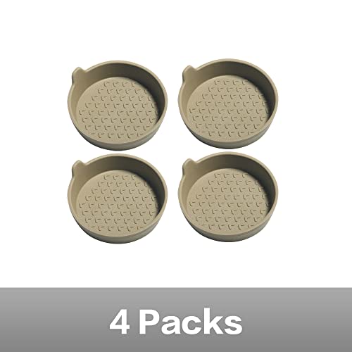 4 Packs Silicone Car Cup Holder Coasters,Car Coasters for Cup Holders,Universal Removabl Vehicle Cup Holder Coasters for Most Cars, Trucks, RVs (Beige) - color: Beige