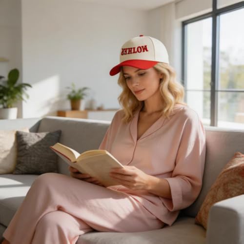 Vintage Embroidered Lettering Dad Hat Original Classic Low Profile Baseball Cap Golf Adjustable Unconstructed Plain Snapback - color: Beige/Red