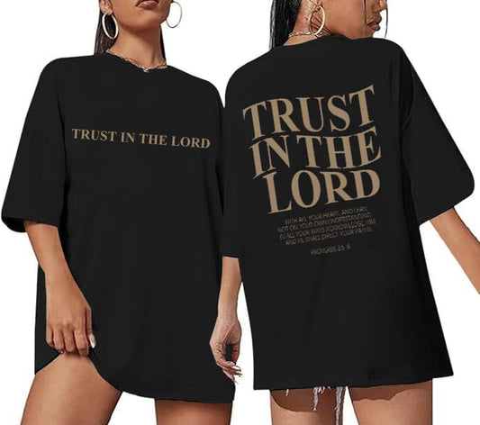 YHHR Jesus Shirts for Women Oversized Christian T Shirts Saying Tee - color: Black, size: X-Large