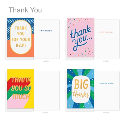 American Greetings 17-Count Thank You Card Pack, Colorful Mixed Designs