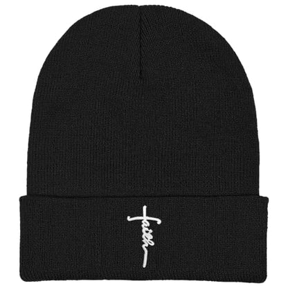 Christian Hats for Men & WomenJesus Cross HatChristianReligious GiftsforVarious Festivals&BirthdaysFaith Baseball/Trucker Cap - color: Black Faith Beanie