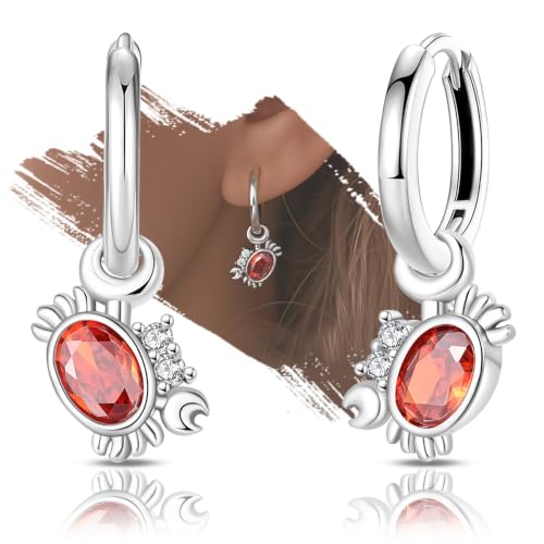 925 Sterling Silver Cute Animal Unique Huggie Hoop Earrings for Women - color: Cute Crab