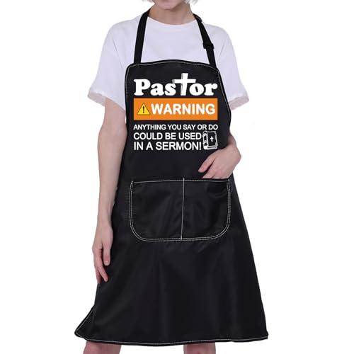 CMNIM Pastor Apron Pastor Appreciation Gifts Christian Aprons Minister Gift Retirement Gift for Pastor Wife Kitchen Aprons