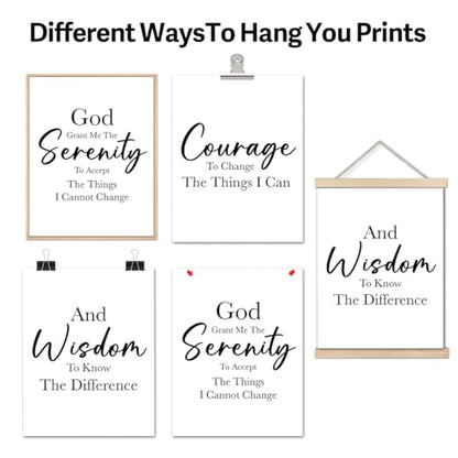 Ybqhd Unframed Serenity Prayer Wall Art Christian Scripture Prints Set of 3