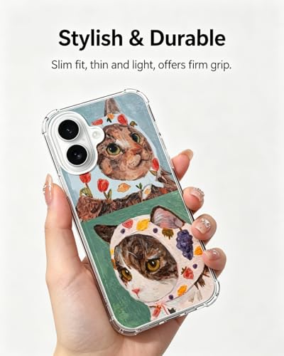 Cute Cat Painting Phone Case Compatible with iPhone 17 - color: Cute Cat