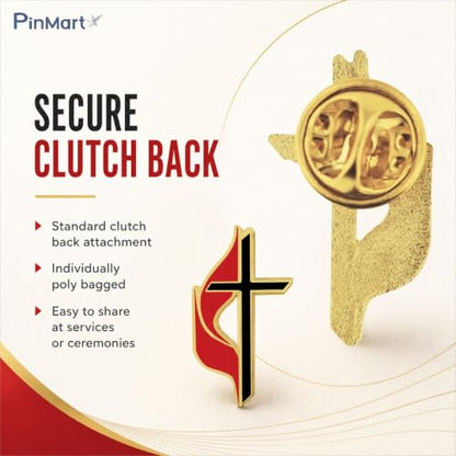 PinMart's Methodist Cross Religious Enamel Lapel Pin - style: 5 Pack