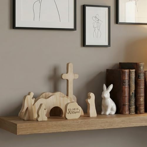 He is Risen Wooden Easter Resurrection Empty Tomb Set Christian Gifts