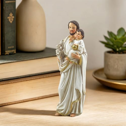 Religious Saint Joseph Figurine Jesus Resin Catholic Home Altar Table Decor - color: Baby-white-2