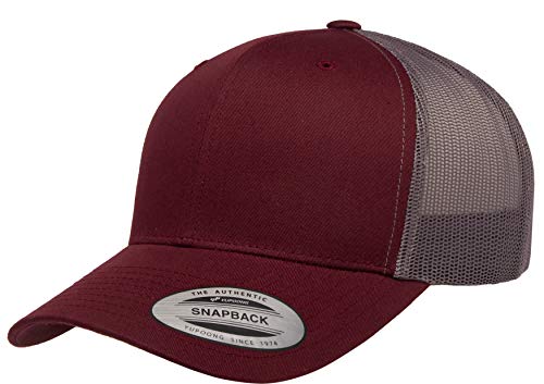 Yupoong Yp Classics Retro Trucker Cap - color: Maroon/Grey, size: One Size, style: Single
