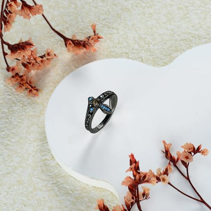 AOBOCO Cross Ring with Mustard Seed 925 Sterling Silver With God All Things Are Possible Band Rings, Size 4-13 - color: Black