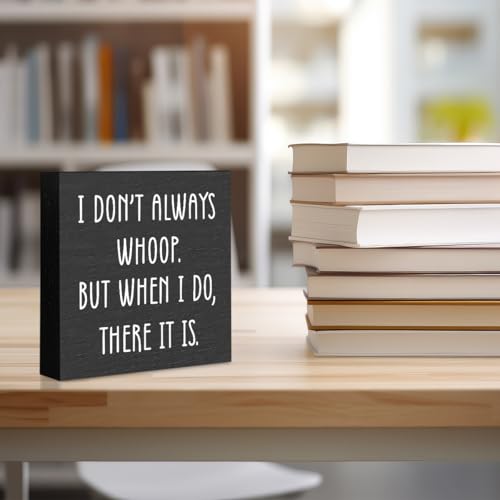 Funny Quotes Office Supplies Rustic Desk Decor Black Wooden Box Sign 02 - color: Black1105